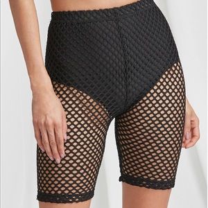 Boohoo net biker shorts